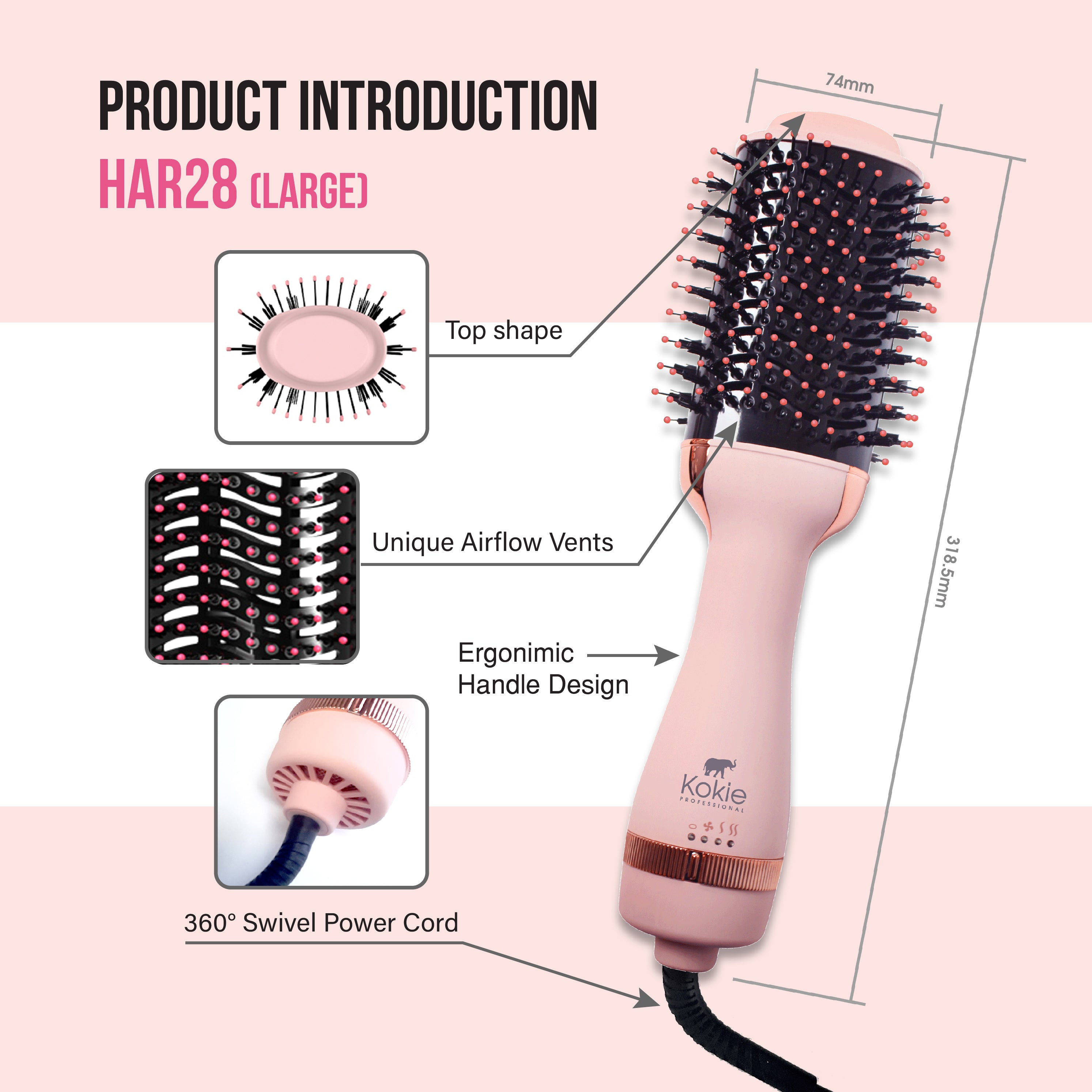 Volume hair hotsell dryer brush